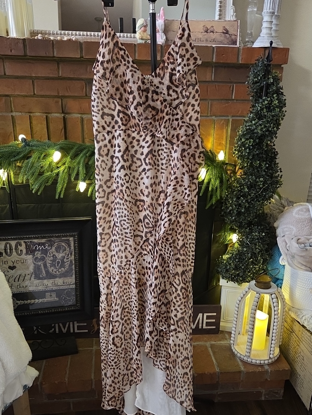 Express Leopard Label Slip Dress